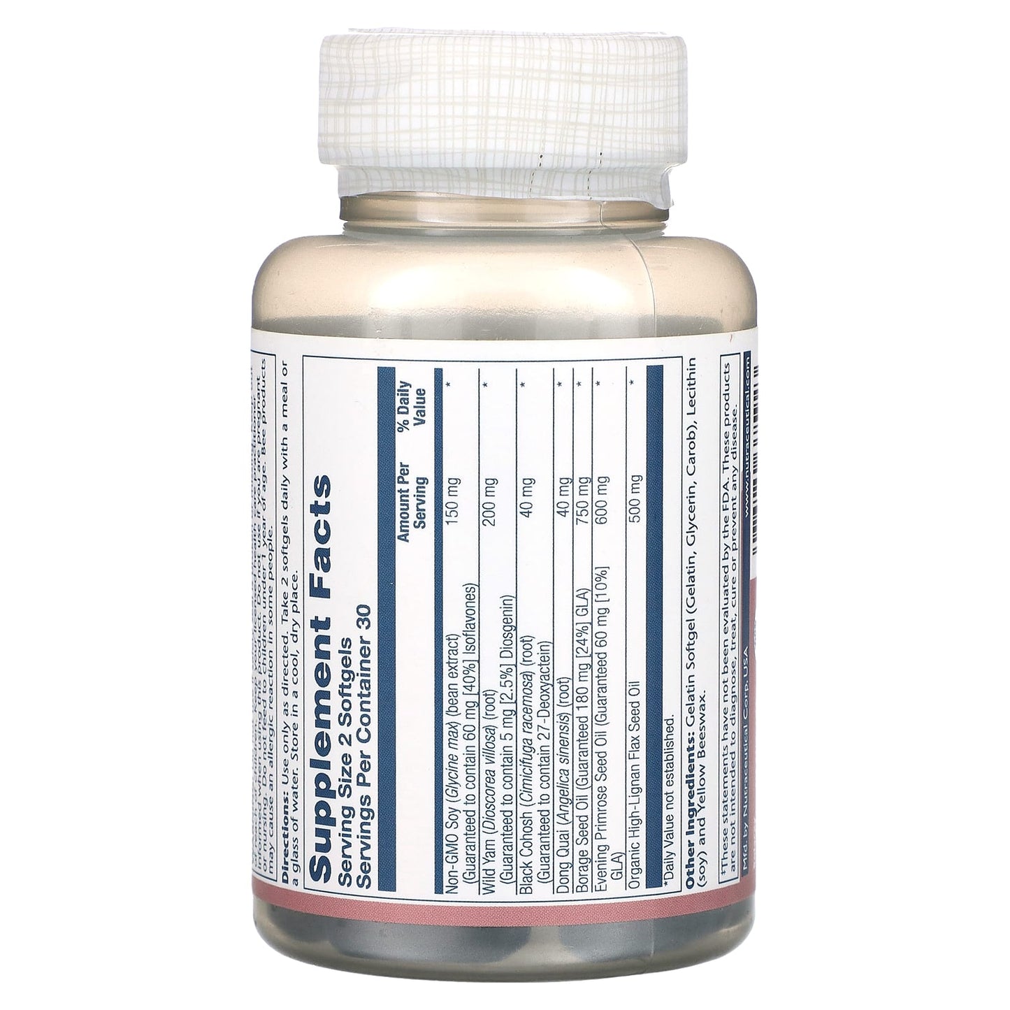 Solaray, Phytoestrogen & EFAs with Wild Yam, Black Cohosh & Dong Quai, 60 Softgels UPC 076280375923 | HiLife Vitamins