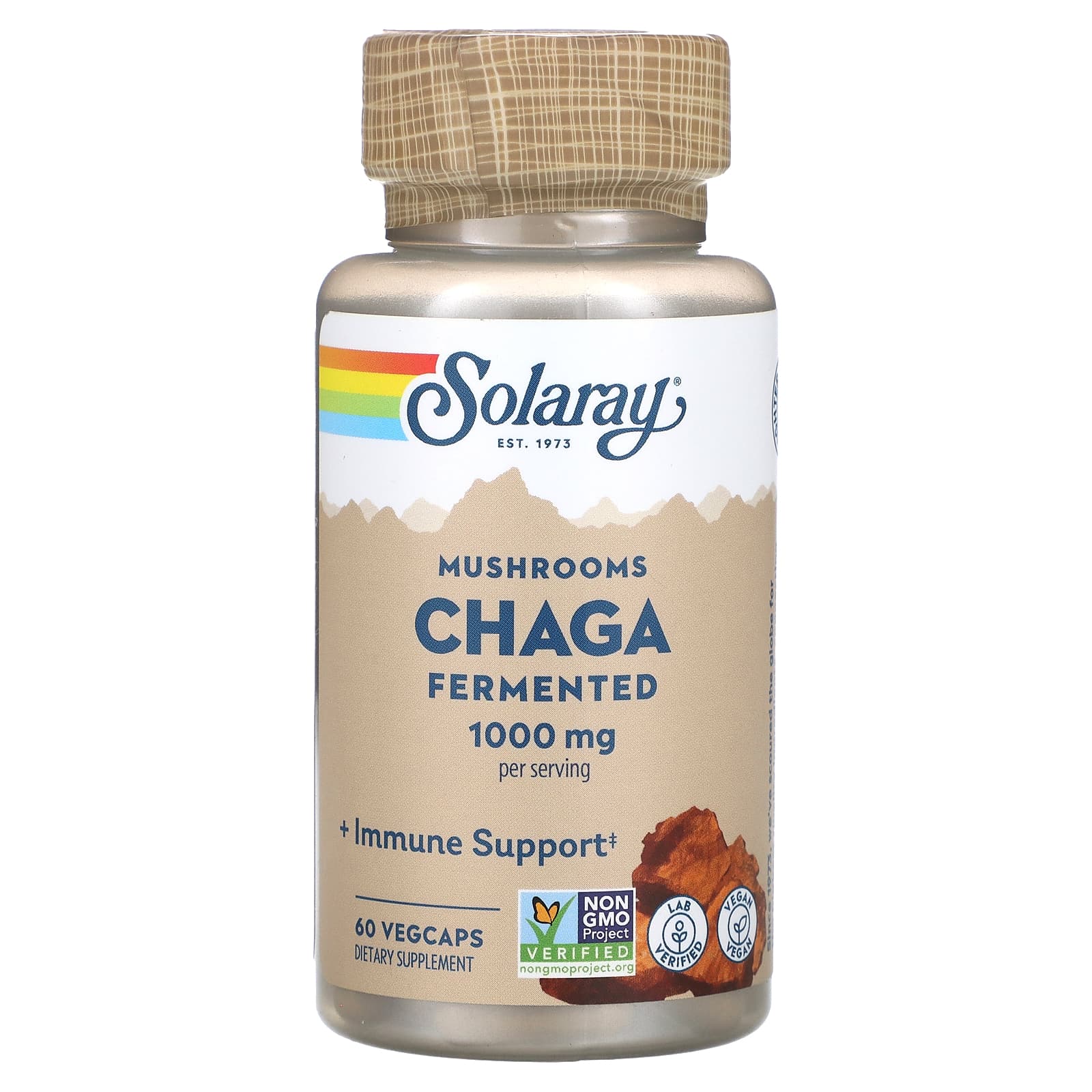 Solaray, Fermented Chaga Mushrooms, 500 mg, 60 VegCaps UPC 076280387353 | HiLife Vitamins