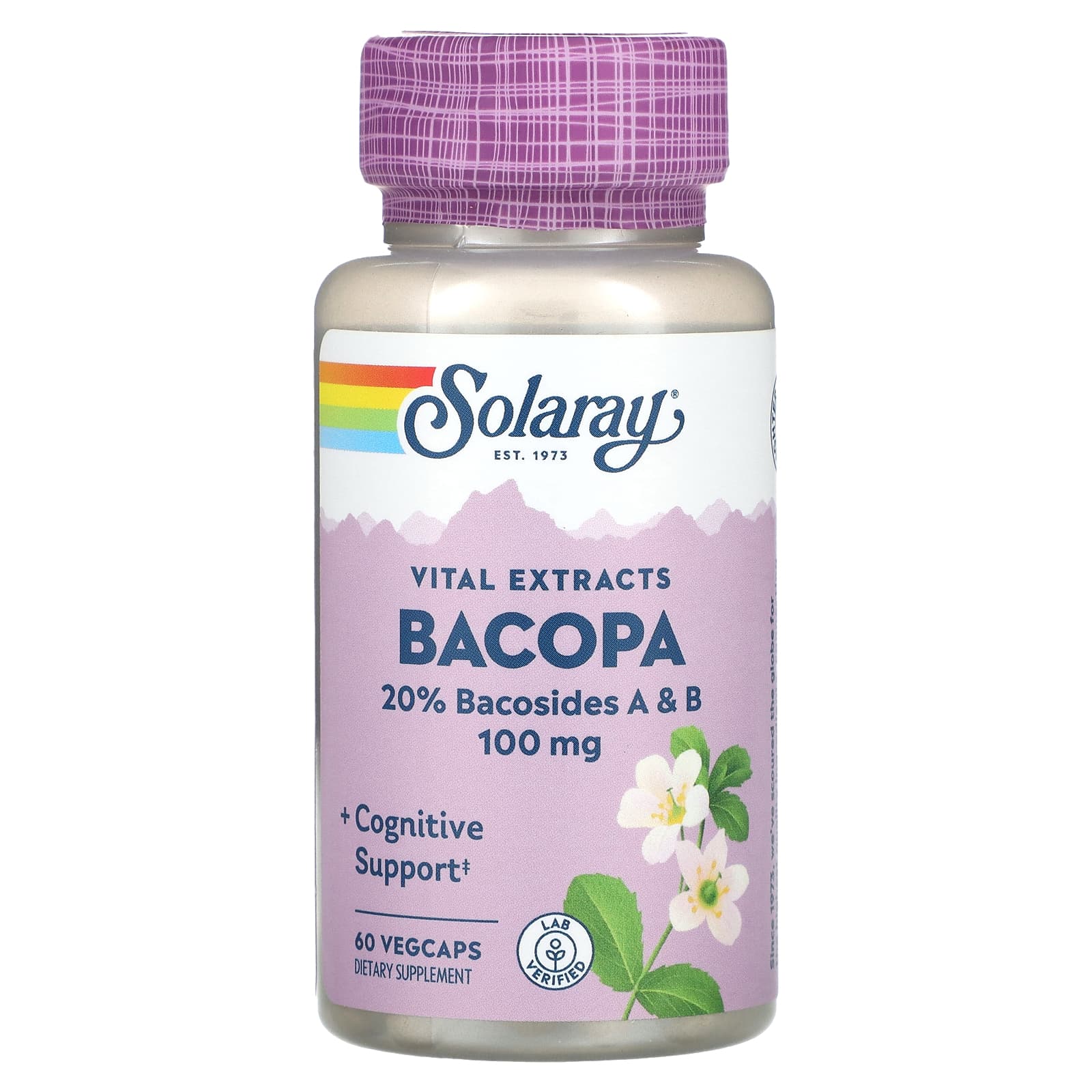 Solaray, Vital Extracts, Bacopa, 100 mg, 60 VegCaps UPC 076280399042 | HiLife Vitamins