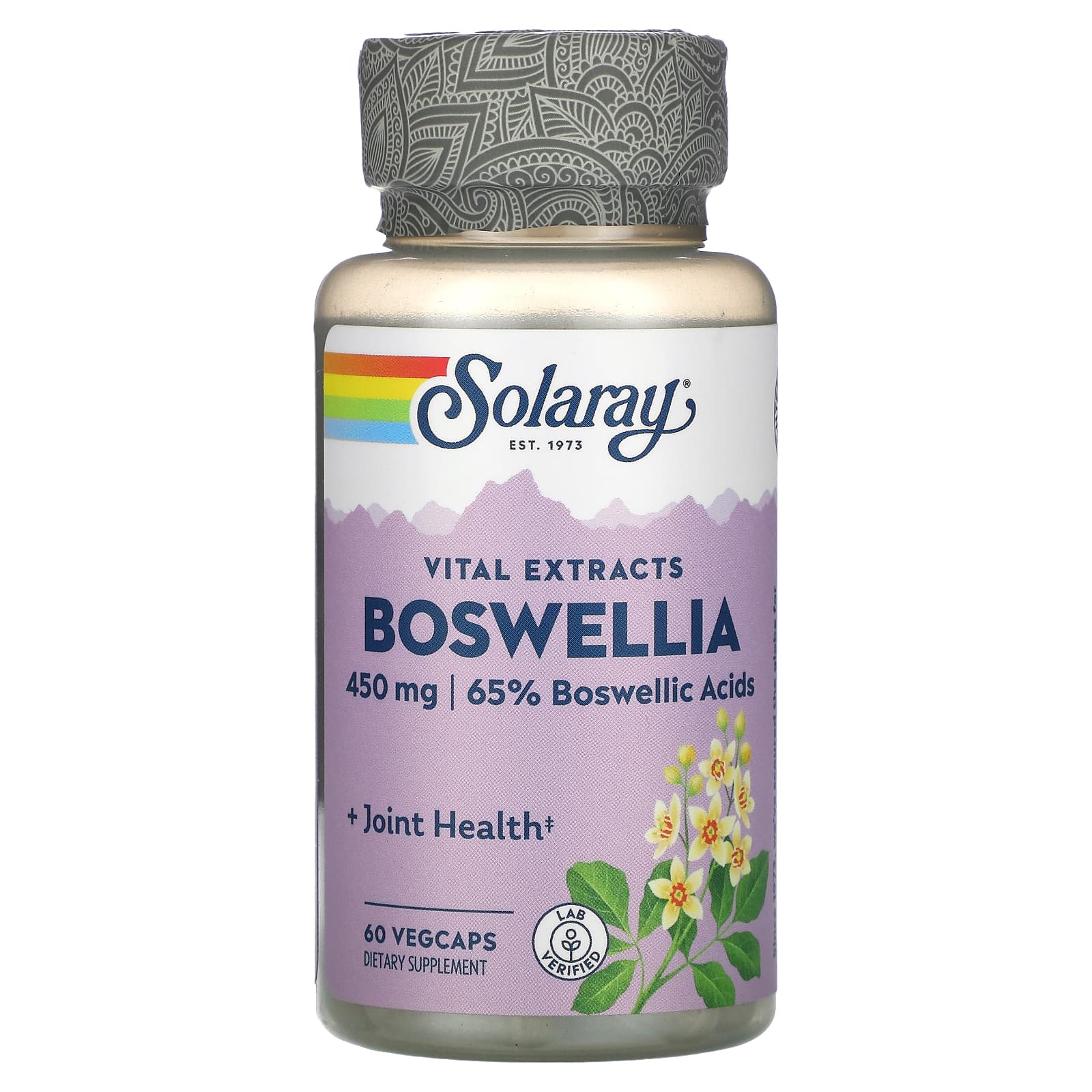 Solaray, Boswellia Extract 450 mg, 60 VegCaps UPC 076280399059 | HiLife Vitamins