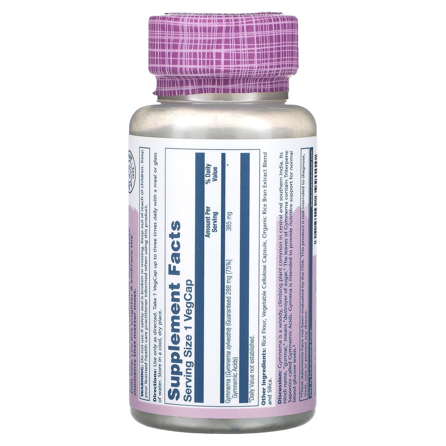 Solaray, Gymnema, Vital Extracts, 385 mg, 60 VegCaps UPC 076280399110 | HiLife Vitamins