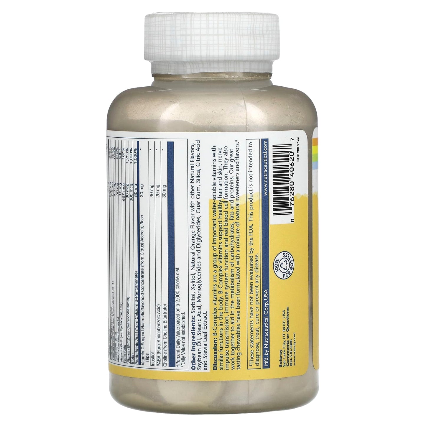 Solaray, B‐Complex, 50 Chewables UPC 076280406207 | HiLife Vitamins