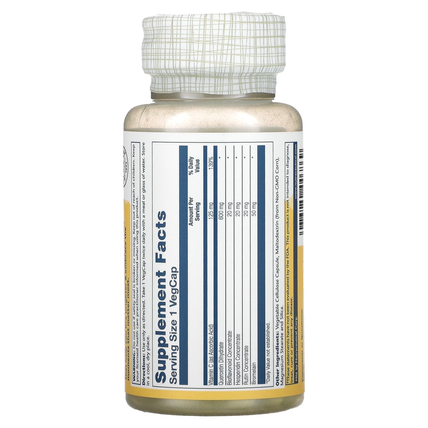Solaray, Quercetin Mega 600 mg, 60 VegCaps UPC 076280446869 | HiLife Vitamins
