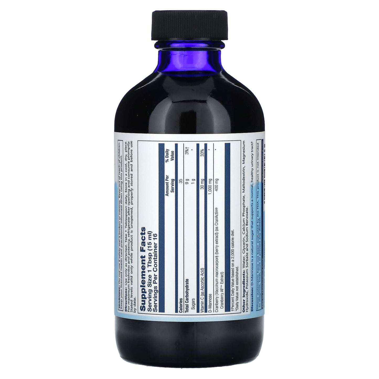 Solaray, Liquid, CranActin D-Mannose, 400 mg, 8 Oz UPC 076280457933 | HiLife Vitamins