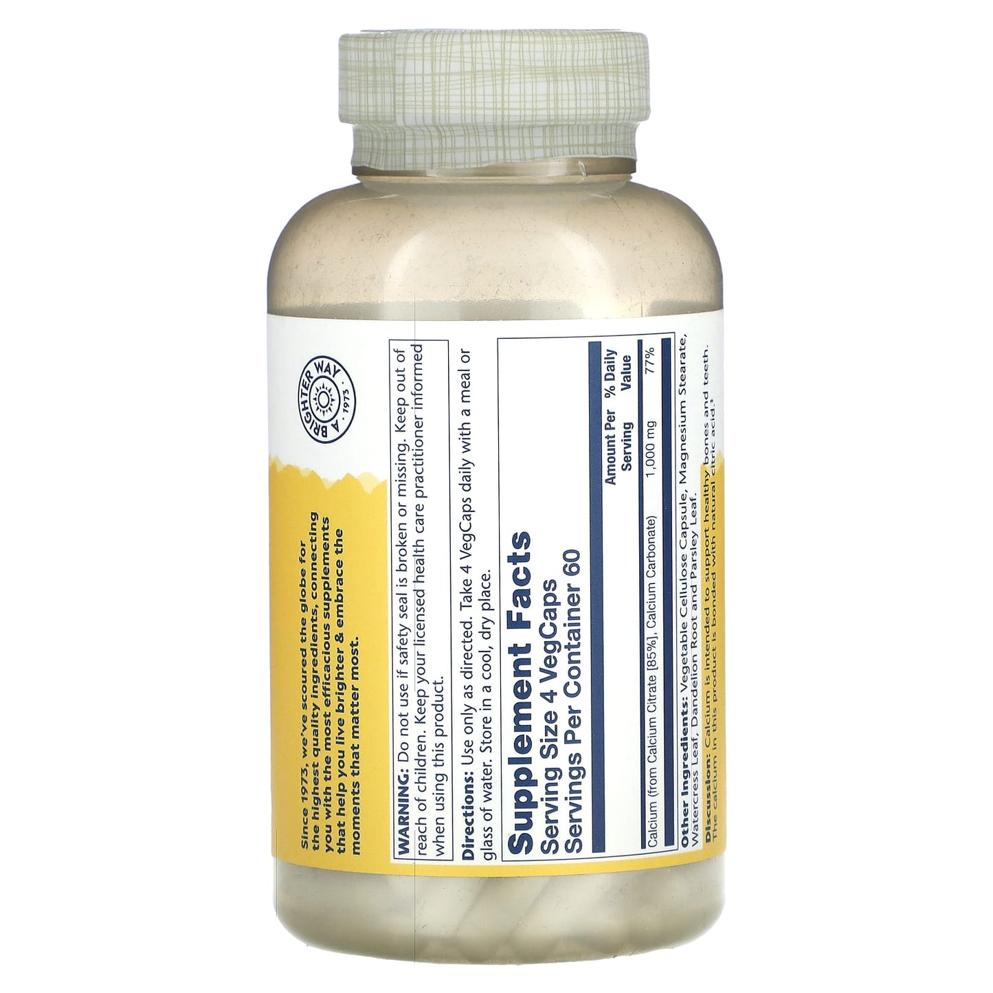 Solaray, Cal Citrate 1000 mg, 240 VegCaps UPC 076280458527 | HiLife Vitamins
