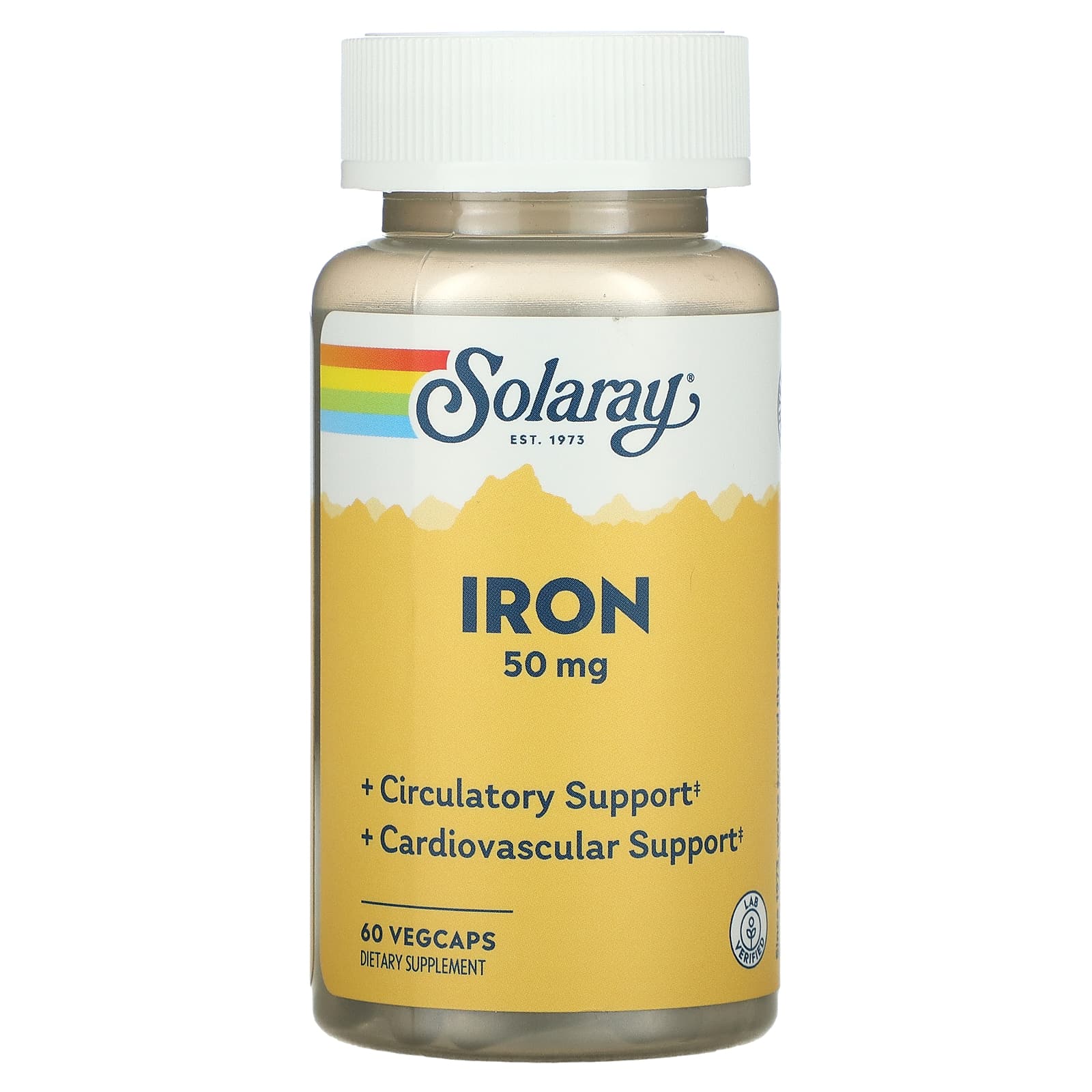 Solaray, Iron 50 mg, 60 VegCaps UPC 076280461053 | HiLife Vitamins