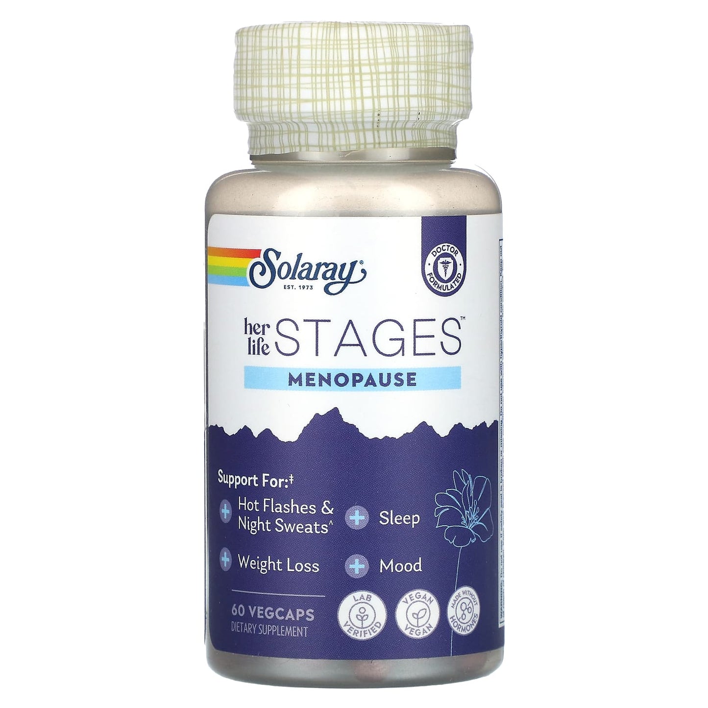 Solaray, Her Life Stages, Menopause, 60 VegCaps UPC 076280469363 | HiLife Vitamins