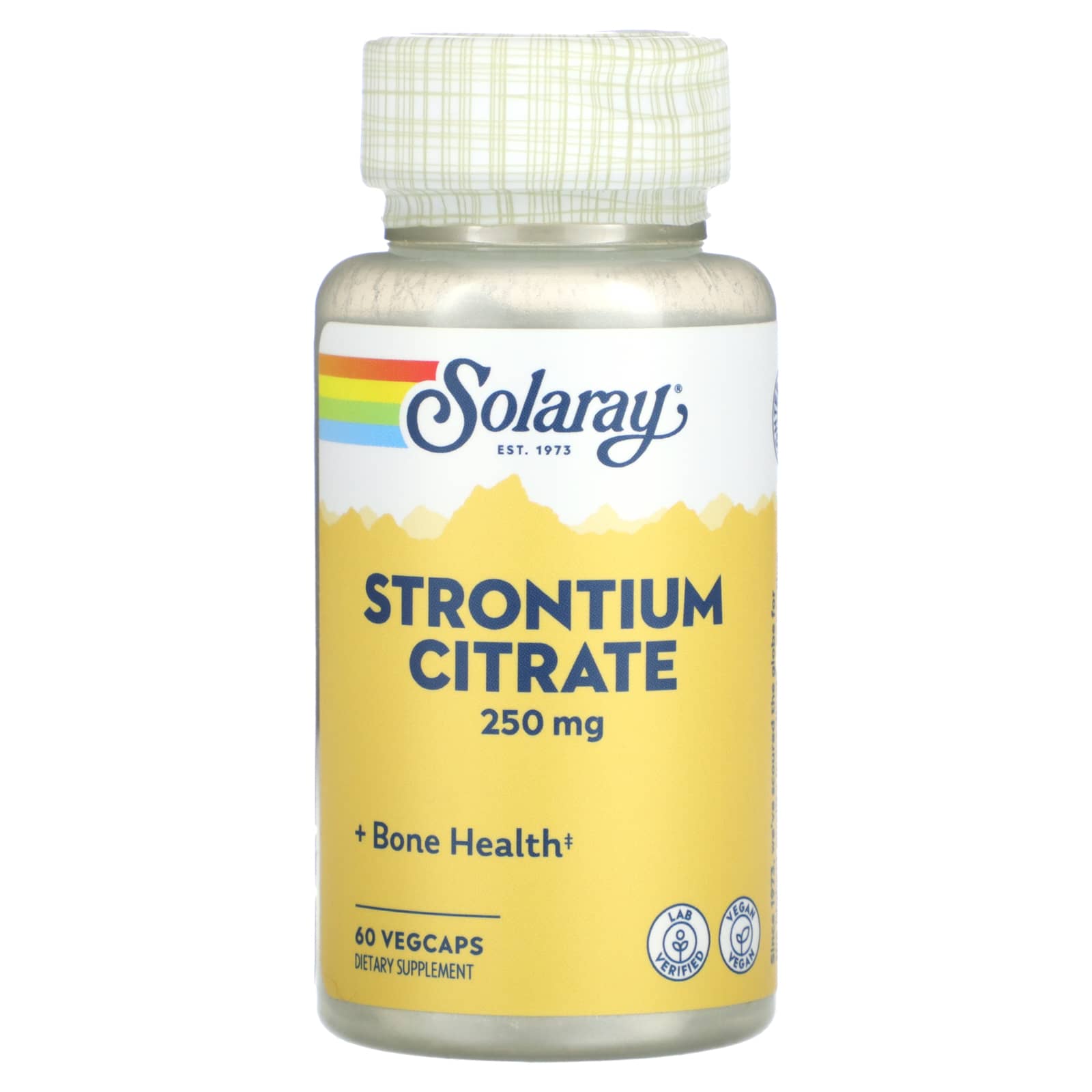 Solaray, Strontium Citrate, 250 mg, 60 VegCaps UPC 076280474848 | HiLife Vitamins