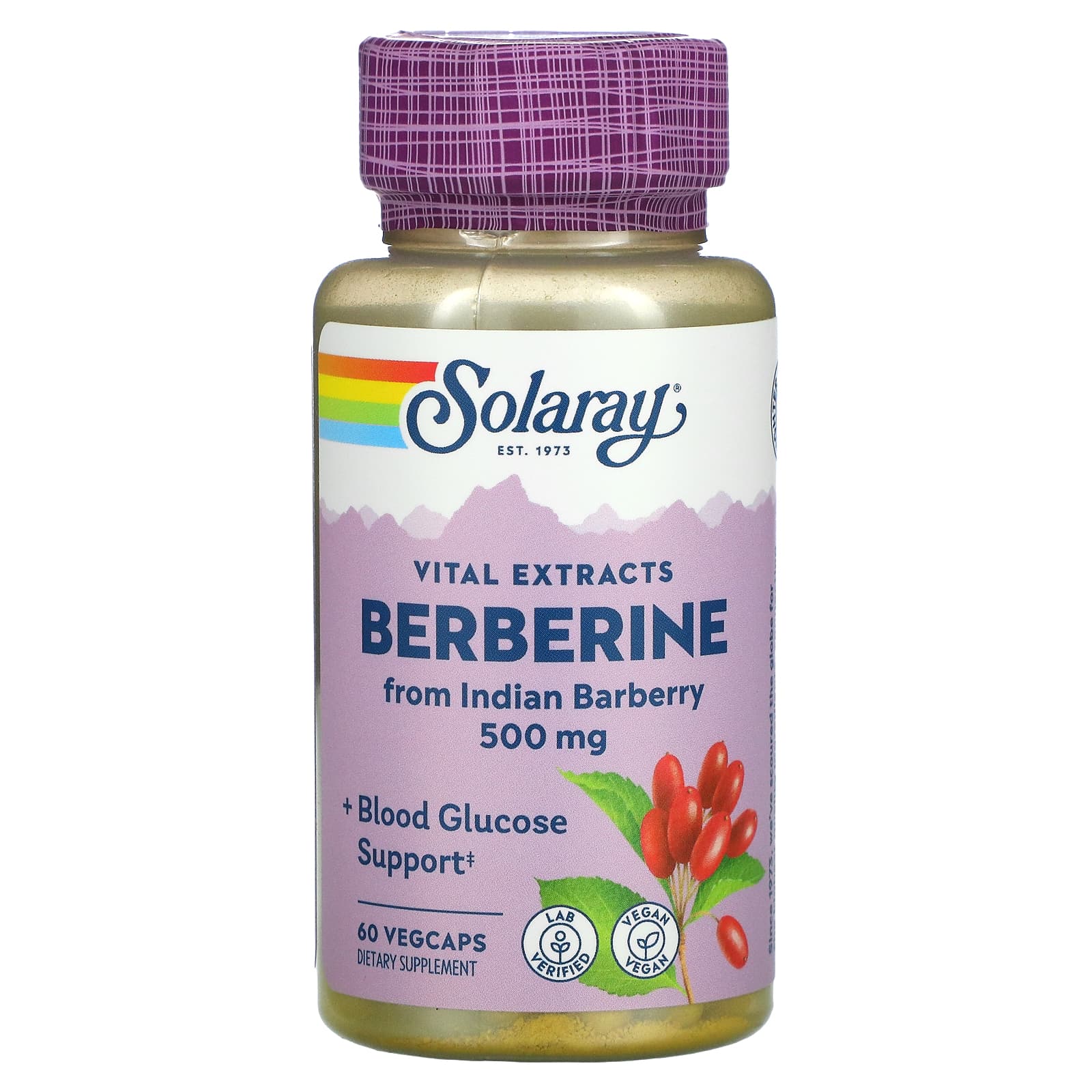 Solaray, Berberine 500, 60 VegCaps UPC 076280477054 | HiLife Vitamins