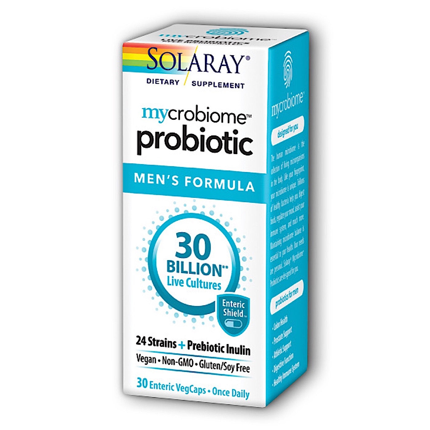 Solaray, Mycrobiome Probiotic For Men, 30 Enteric VegCaps UPC 076280488265 | HiLife Vitamins
