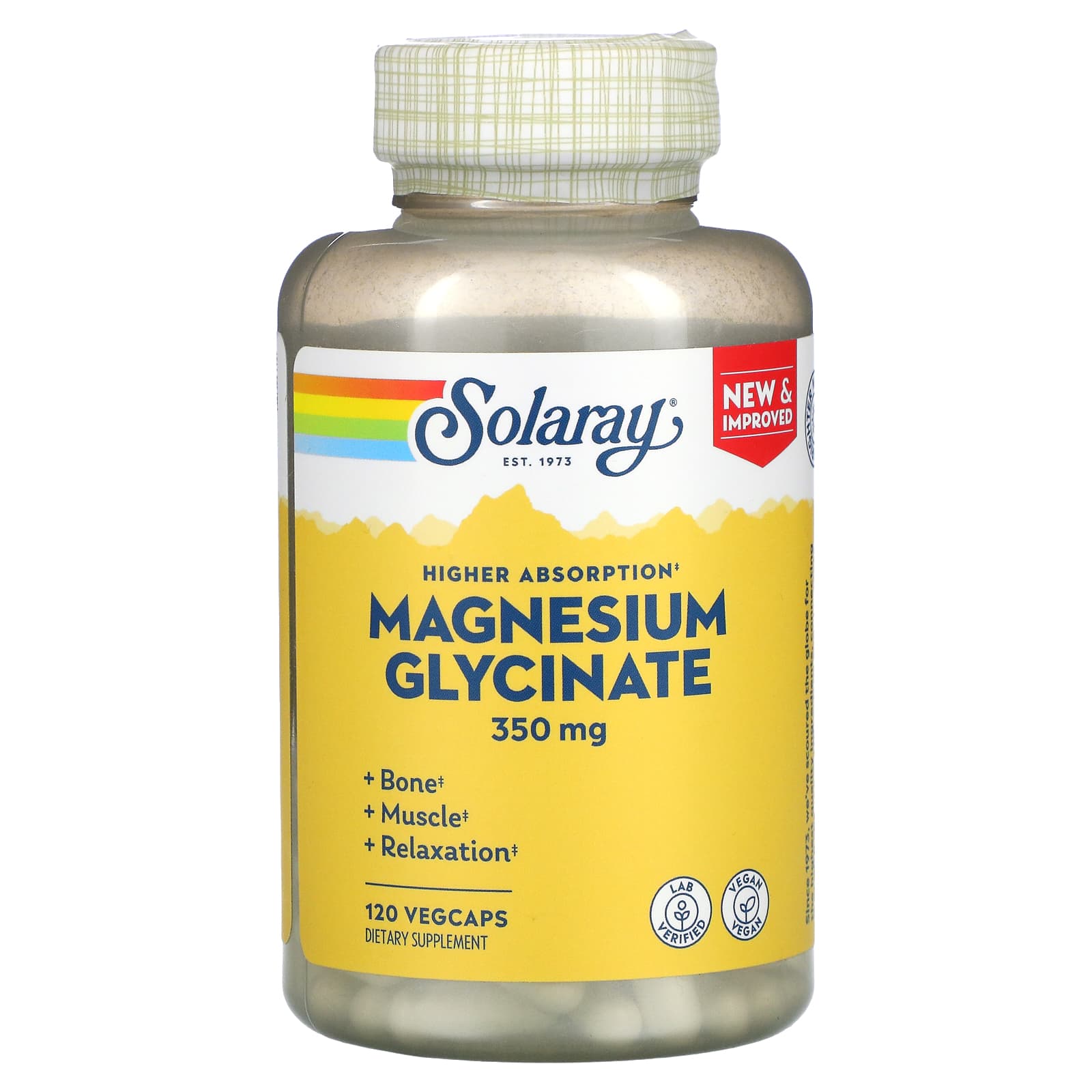 Solaray, Magnesium Glycinate 350 Mg, 120 VegCaps UPC 076280549010 | HiLife Vitamins