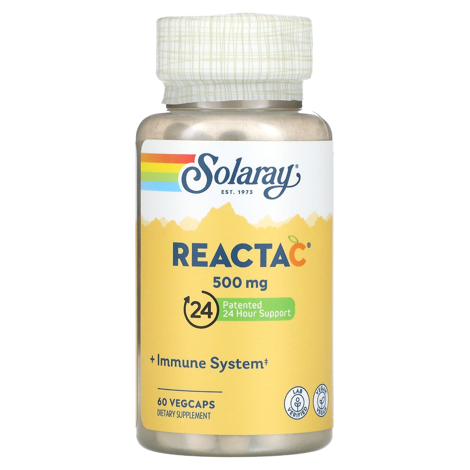Solaray, Reacta-C w/Bioflav 500mg, 60 VegCaps UPC 076280559620 | HiLife Vitamins