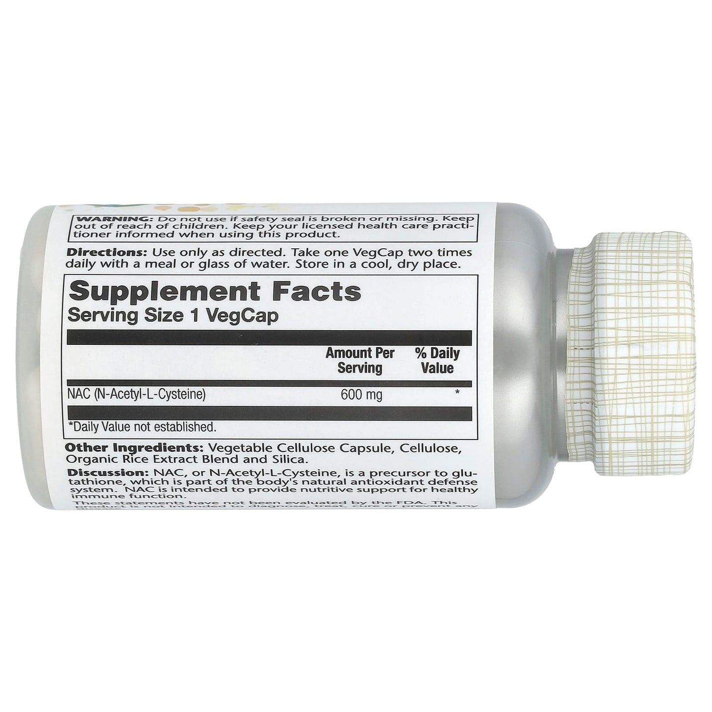 Solaray, NAC, 600 mg, 60 Vegetarian Capsules UPC 076280572322 | HiLife Vitamins