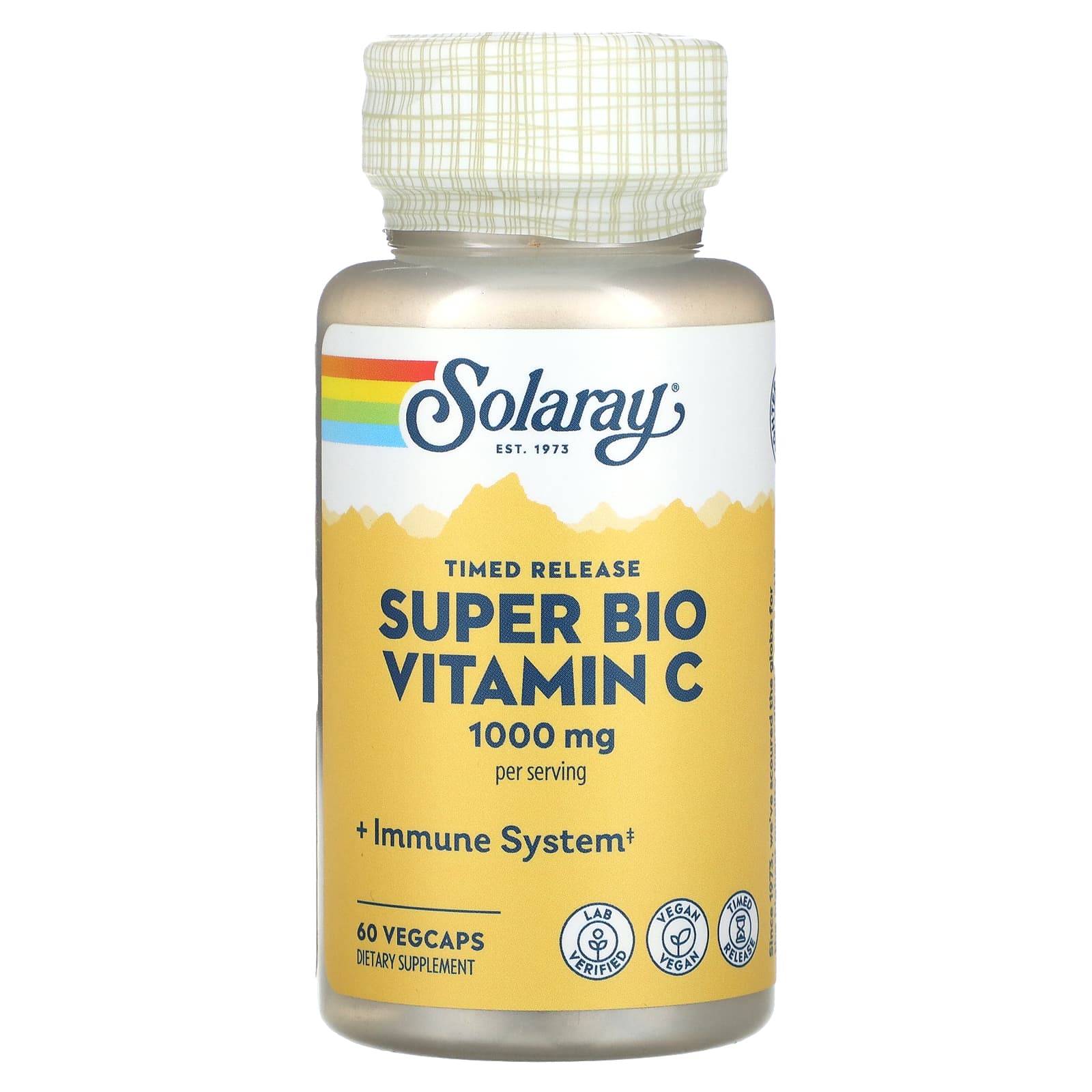 Solaray, Super Bio Vitamin C, Timed Release, 500 mg, 60 VegCaps UPC 076280646306 | HiLife Vitamins