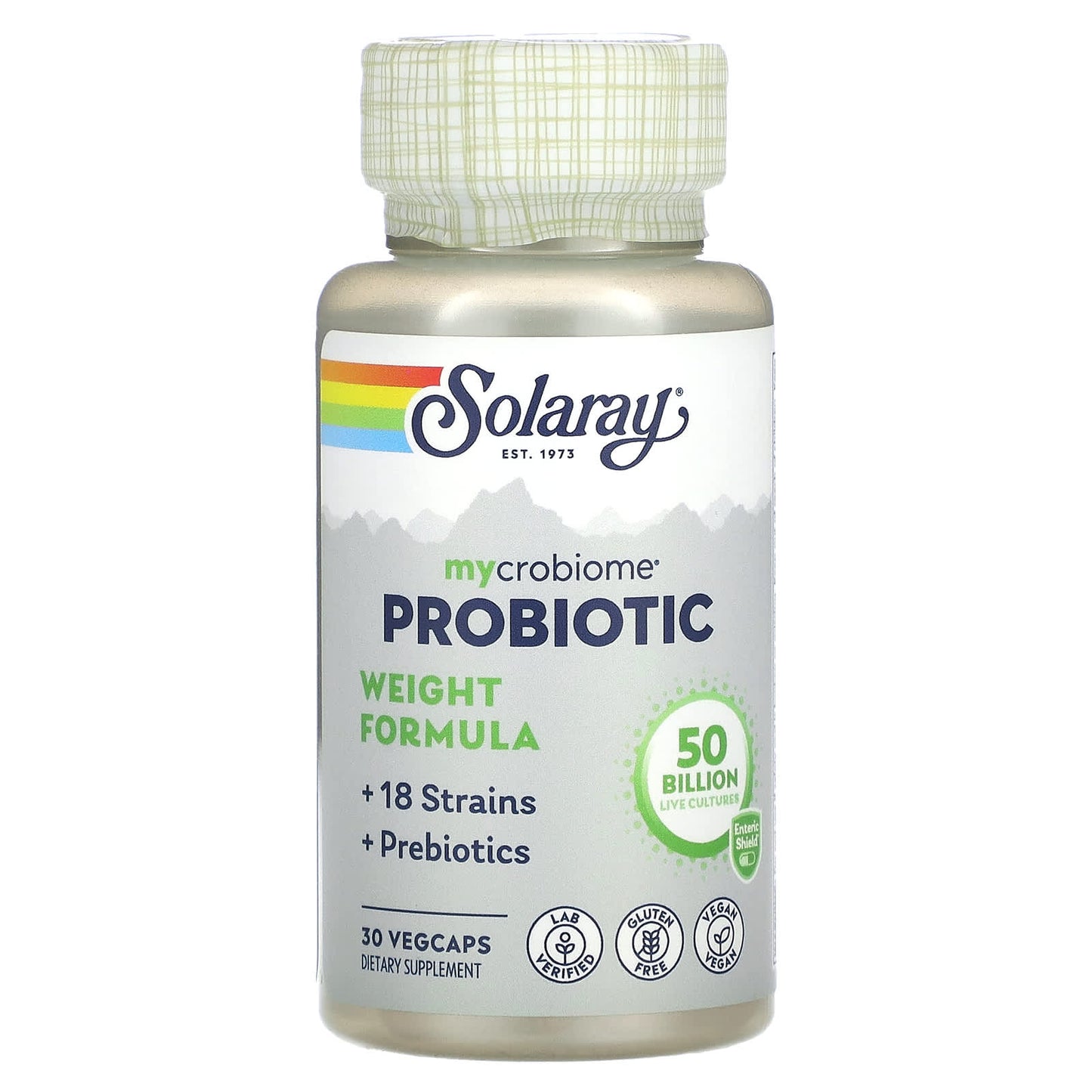 Solaray, Mycrobiome Probiotic Weight Formula, 50 Billion, 30 Enteric VegCaps UPC 076280693034 | HiLife Vitamins