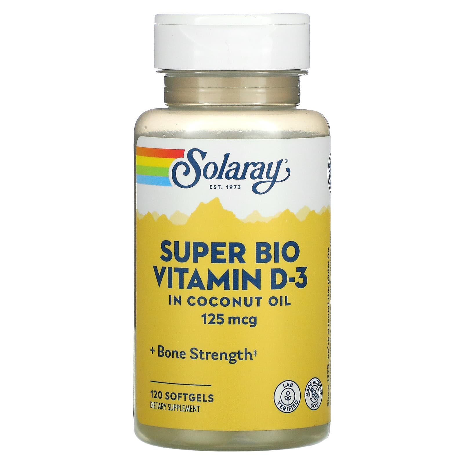 Solaray, Super Bio D-3, 120 Softgels UPC 076280697551 | HiLife Vitamins