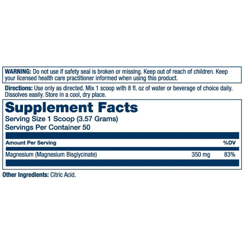 Solaray, Magnesium Glycinate 350 mg Powder, 6 oz (179 G) UPC 076280709711 | HiLife Vitamins