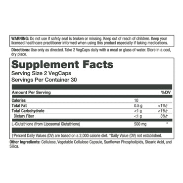 Solaray, Liposomal Glutathione, 60 VegCaps UPC 076280728507 | HiLife Vitamins