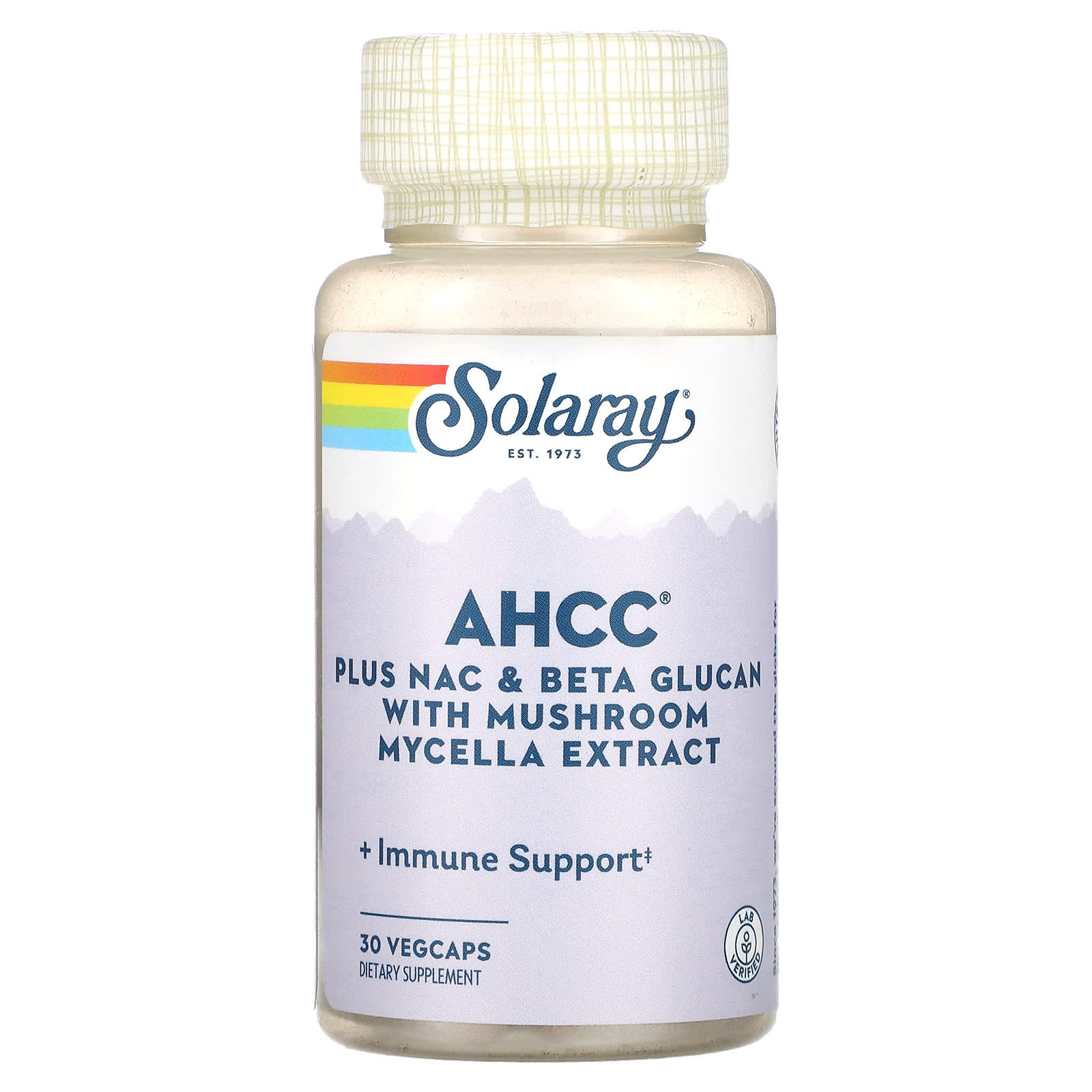 Solaray, AHCC Plus NAC & Beta Glucan With Mushroom Mycelia Extract, 30 Vegetarian Capsules UPC 076280749748 | HiLife Vitamins