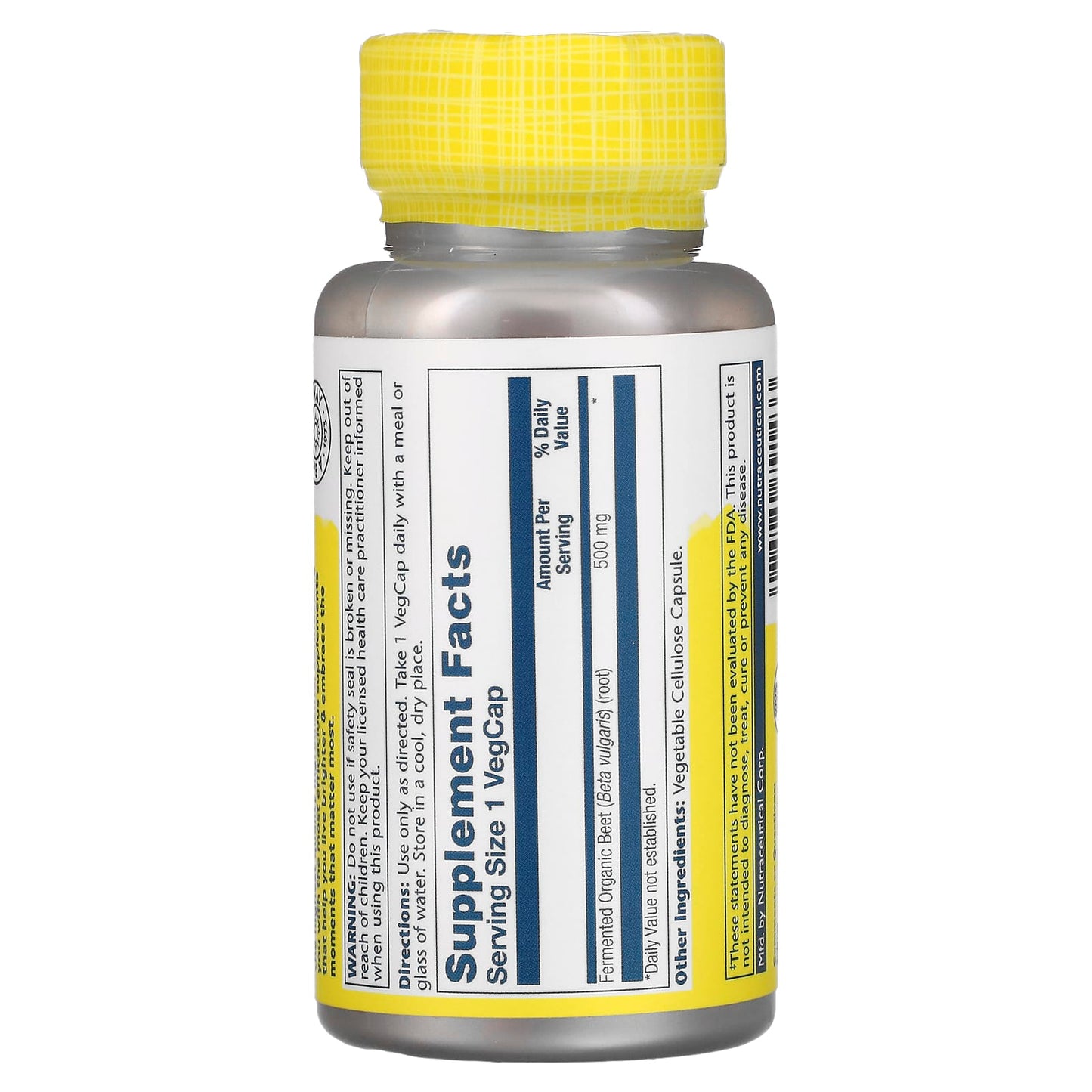 Solaray, Organically Grown Fermented Beet Root, 100 VegCaps UPC 076280791433 | HiLife Vitamins