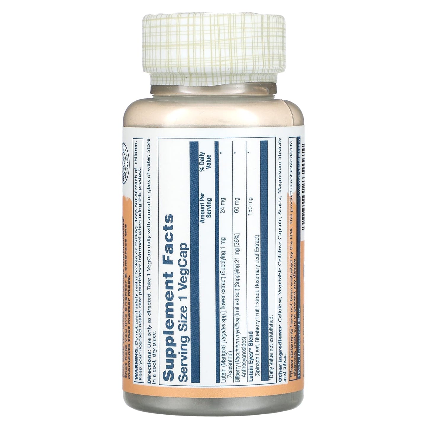 Solaray, Lutein Eyes Advanced 24mg, 30 VegCaps UPC 076280832174 | HiLife Vitamins