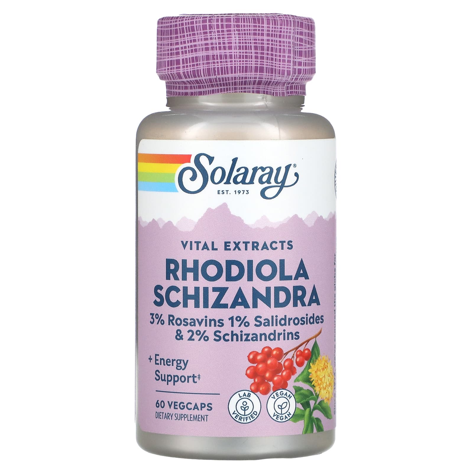 Solaray, Rhodiola & Schizandra, 60 VegCaps UPC 076280845815 | HiLife Vitamins