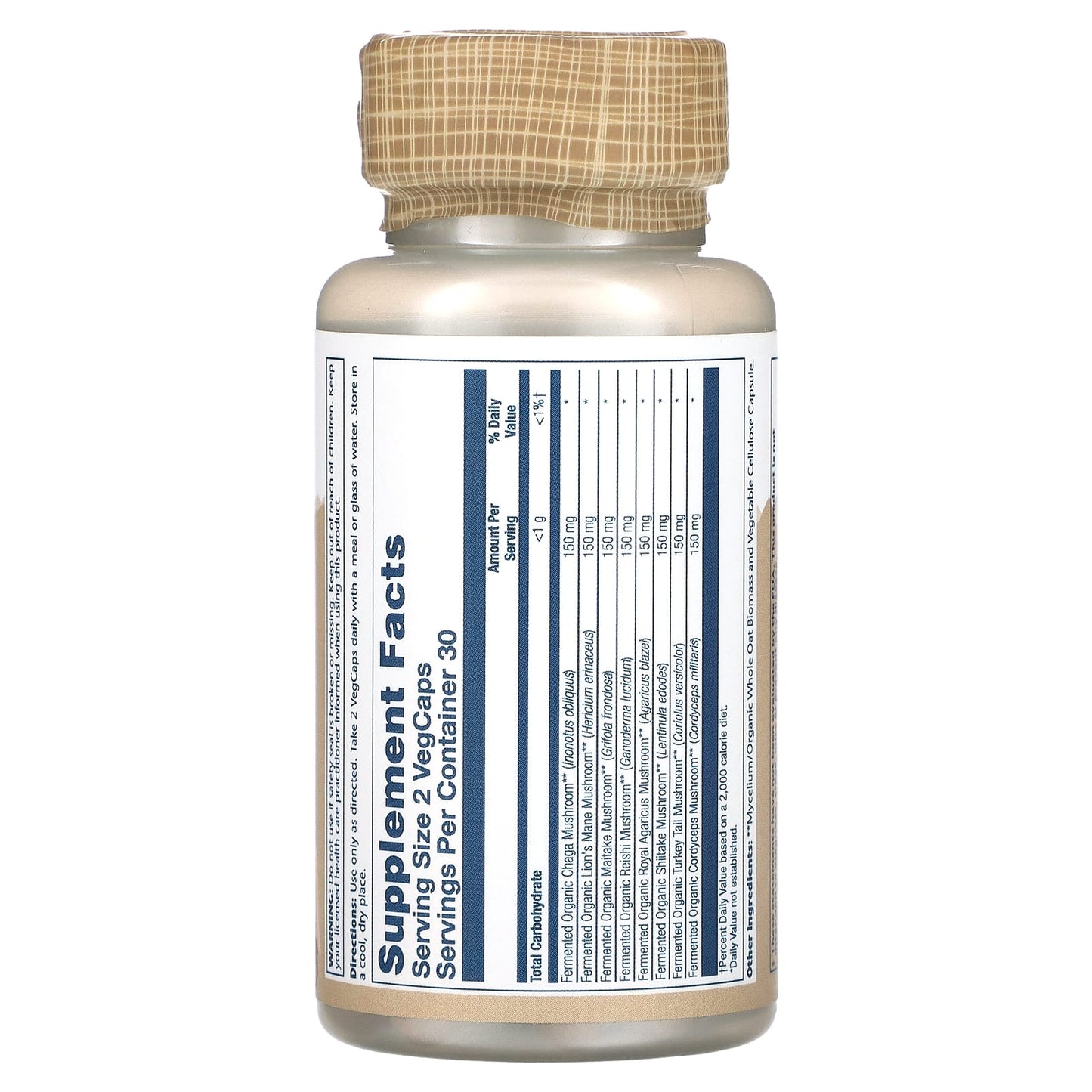 Solaray, Organically Grown Fermented Mushroom Complete, 60 VegCaps UPC 076280953794 | HiLife Vitamins