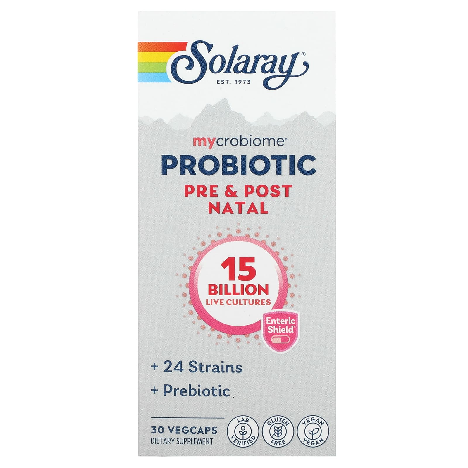 Solaray, Mycrobiome Probiotic, Pre & Post Natal, 30 Eneric Vegcaps UPC 076280972771 | HiLife Vitamins