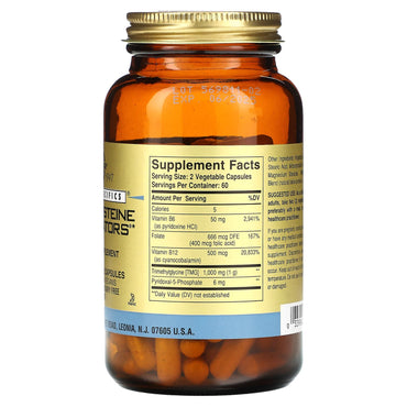 Solgar, Gold Specifics, Homocysteine Modulators, 120 Vegetable Capsules UPC 033984014114 | HiLife Vitamins