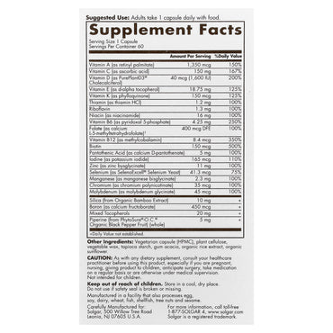 Solgar, One Daily Women's Multi 50+, 60 Capsules UPC 810122620143 | Hilife Vitamins