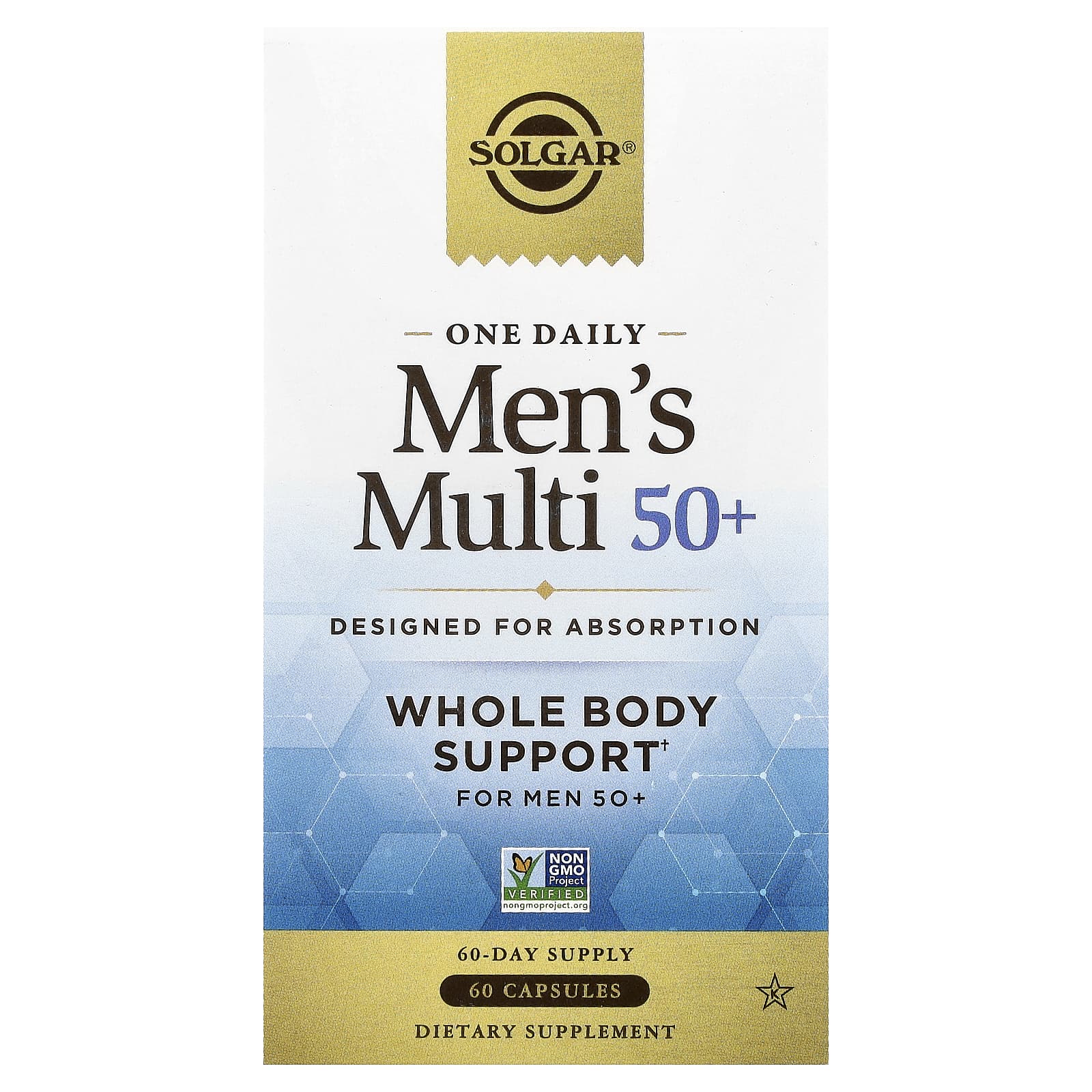 Solgar, One Daily Men's Multi 50+, 60 Capsules UPC 810122620150 | Hilife Vitamins