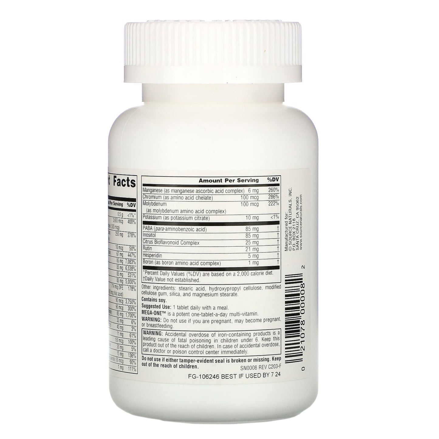 Source Naturals, Mega-One™, 60 Tablets UPC 021078000082 | Hilife Vitamins