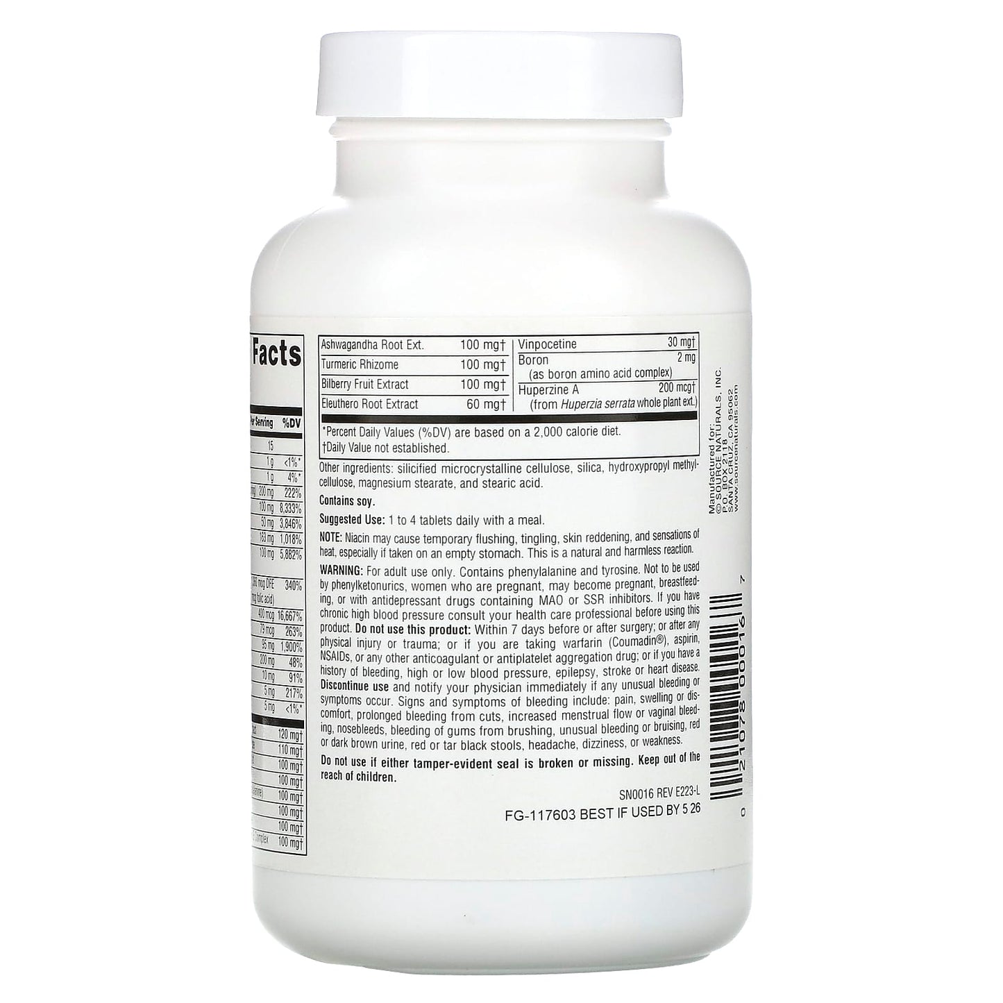 Source Naturals, Higher Mind, 90 Tablets UPC 021078000167 | Hilife Vitamins