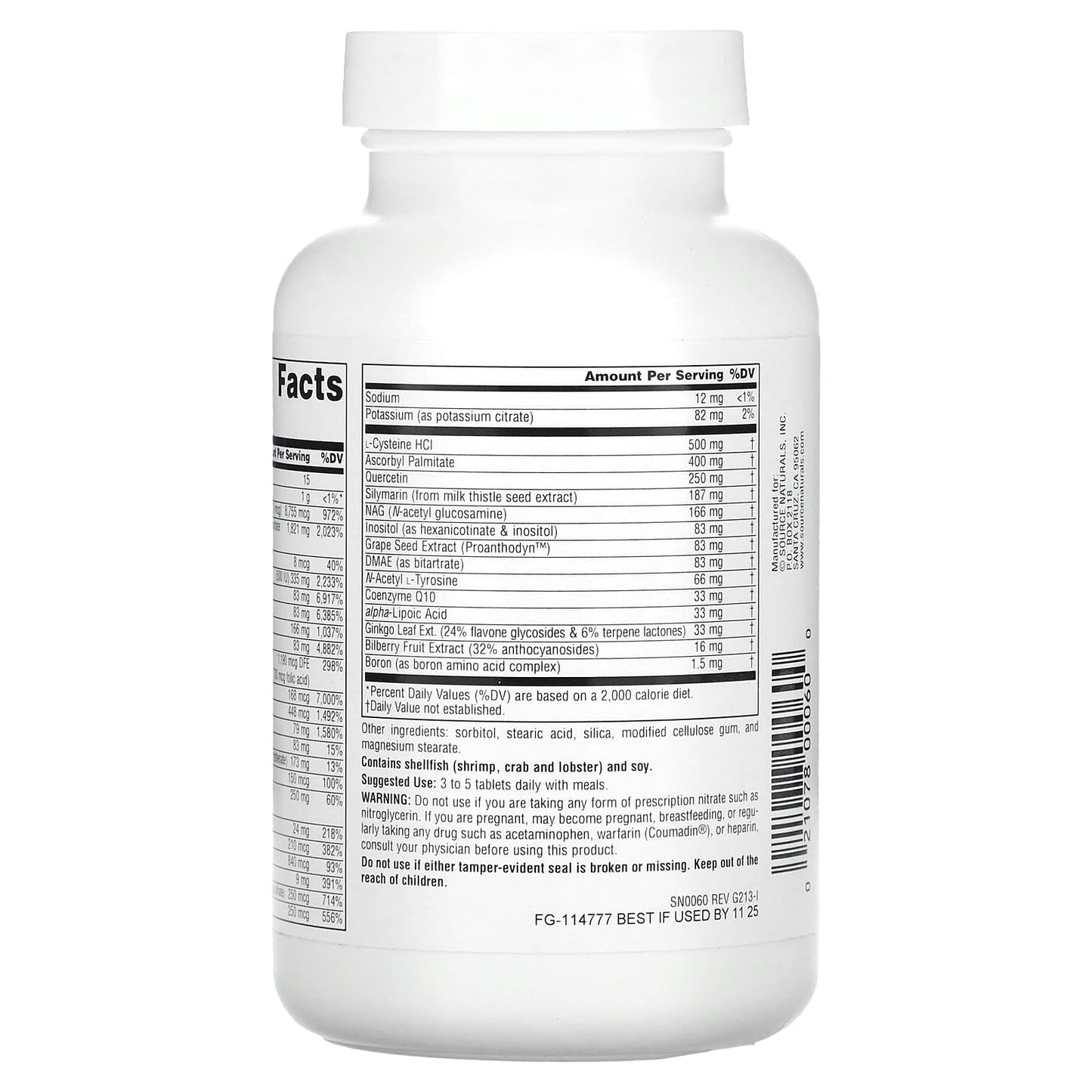 Source Naturals, Elan Vital™ Multiple, 90 Tablets UPC 021078000600 | Hilife Vitamins