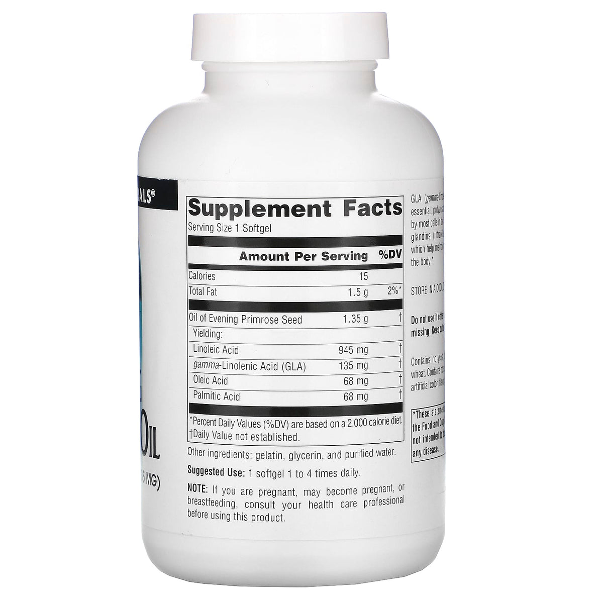 Source Naturals, Evening Primrose Oil, Hexane-Free 1350 mg, 120 Softgels UPC 021078000808 | Hilife Vitamins