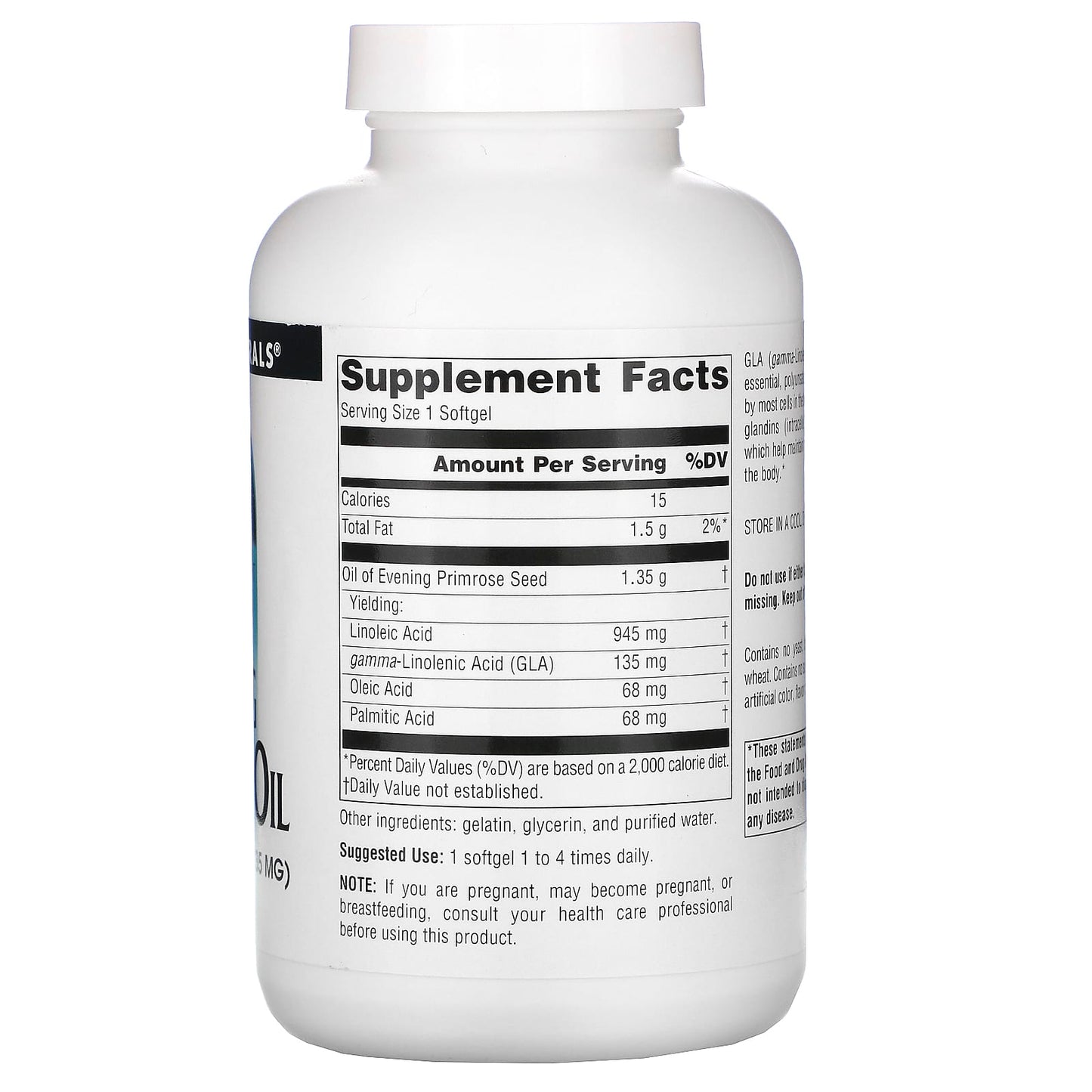 Source Naturals, Evening Primrose Oil, Hexane-Free 1350 mg, 120 Softgels UPC 021078000808 | Hilife Vitamins