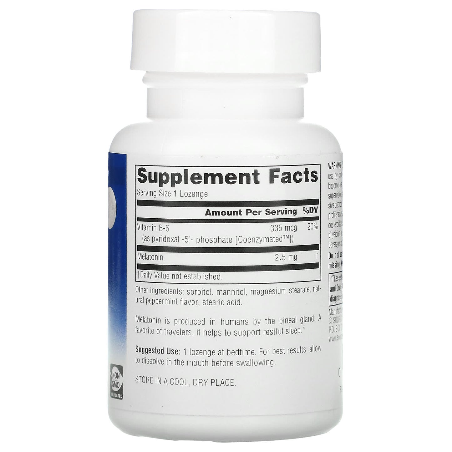 Source Naturals, Sleep Science Melatonin 2.5 mg Peppermint, 60 Lozenges UPC 021078000846 | Hilife Vitamins