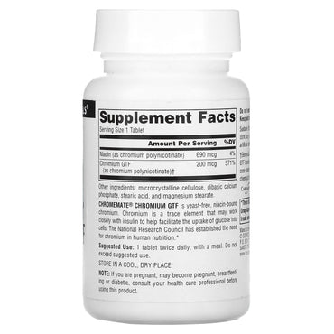 Source Naturals, ChromeMate® Chromium GTF 200 mcg, Yeast Free, 240 Tablets UPC 021078001072 | Hilife Vitamins