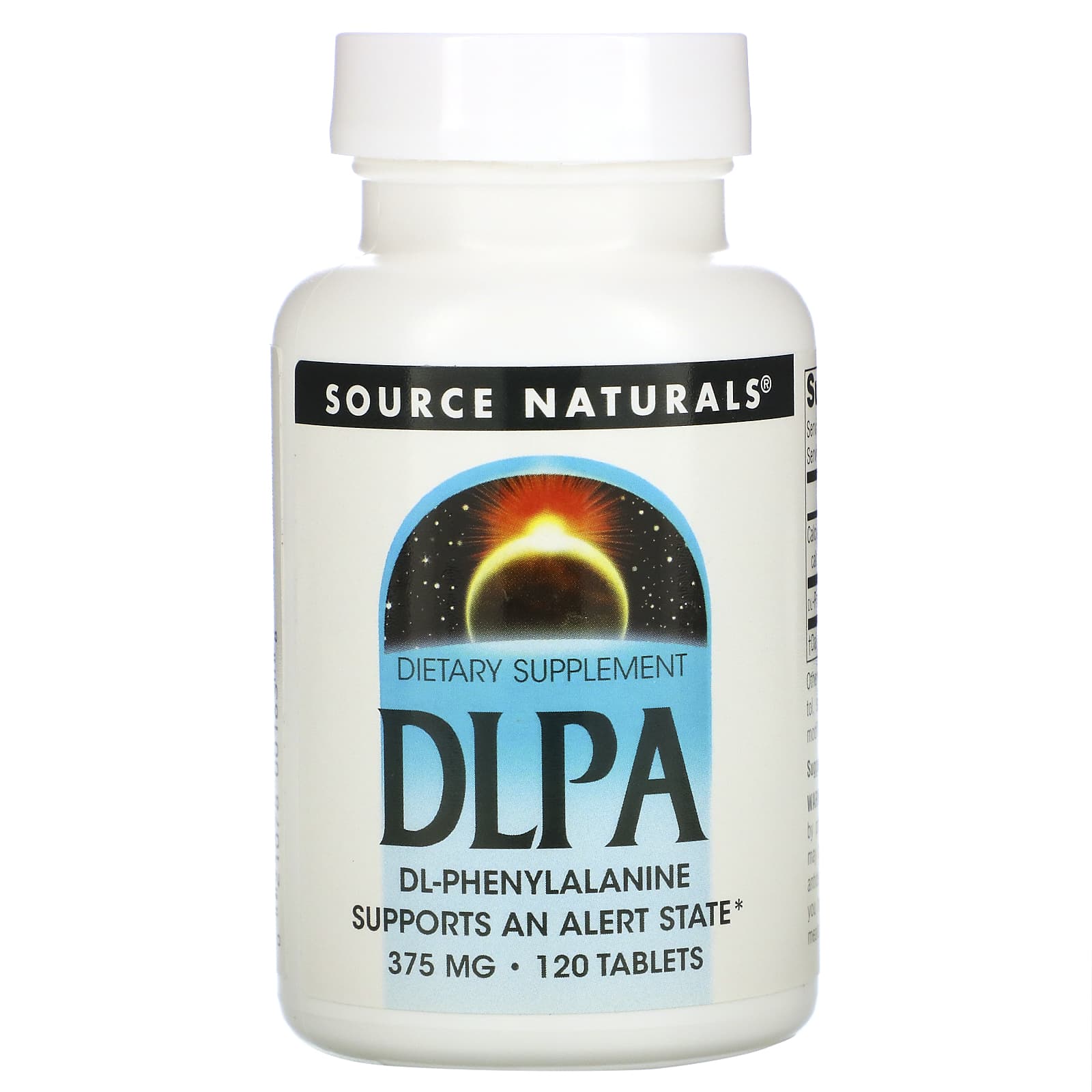 Source Naturals, DLPA 375 mg, 120 Tablets UPC 021078001638 | Hilife Vitamins