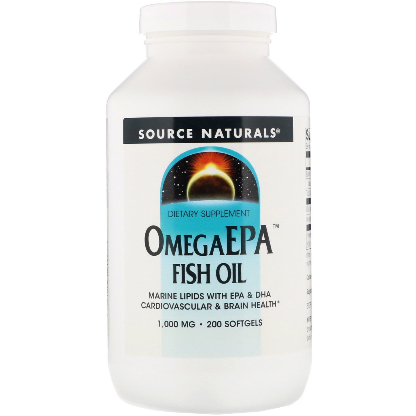 Source Naturals, Omegaepa Fish Oil 1000 mg, 200 Softgels UPC 021078001775 | Hilife Vitamins