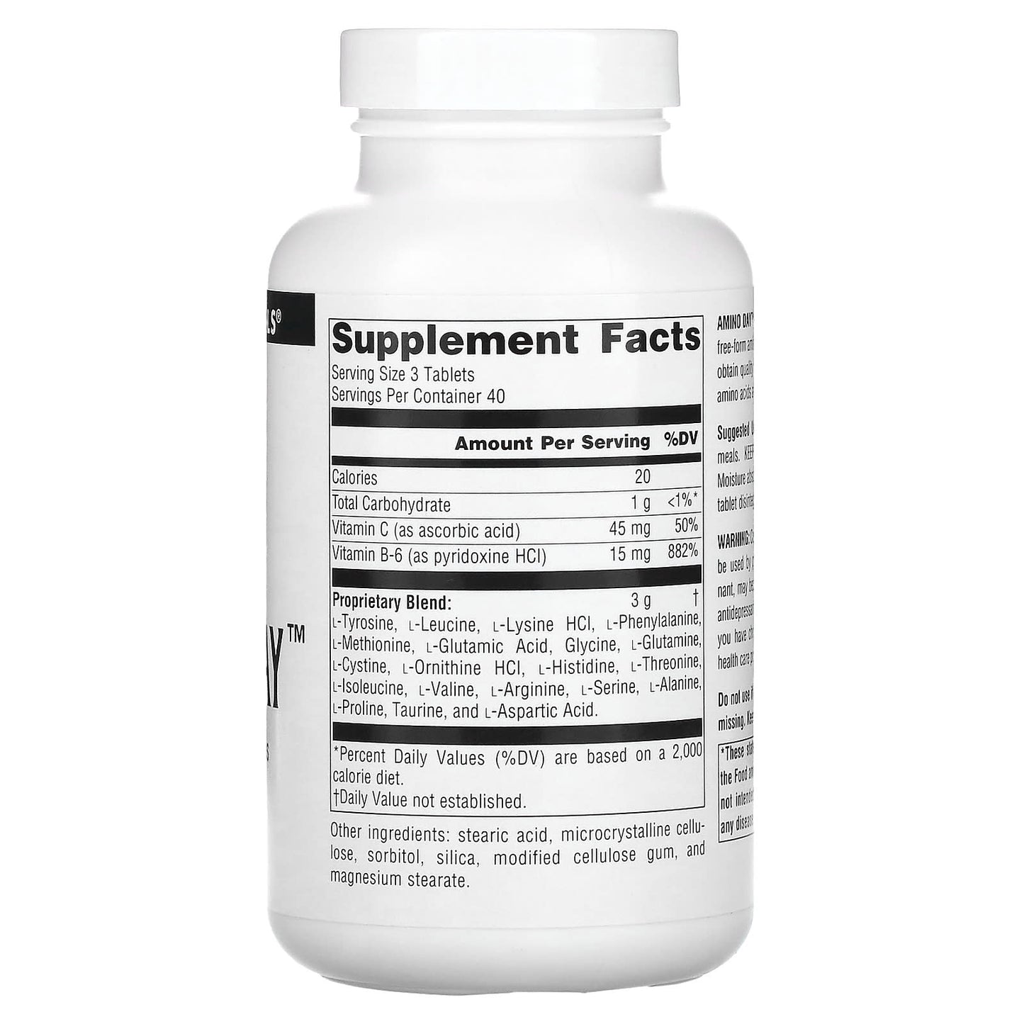 Source Naturals, Amino Day™ 1000 mg, 120 Tablets UPC 021078001843 | Hilife Vitamins