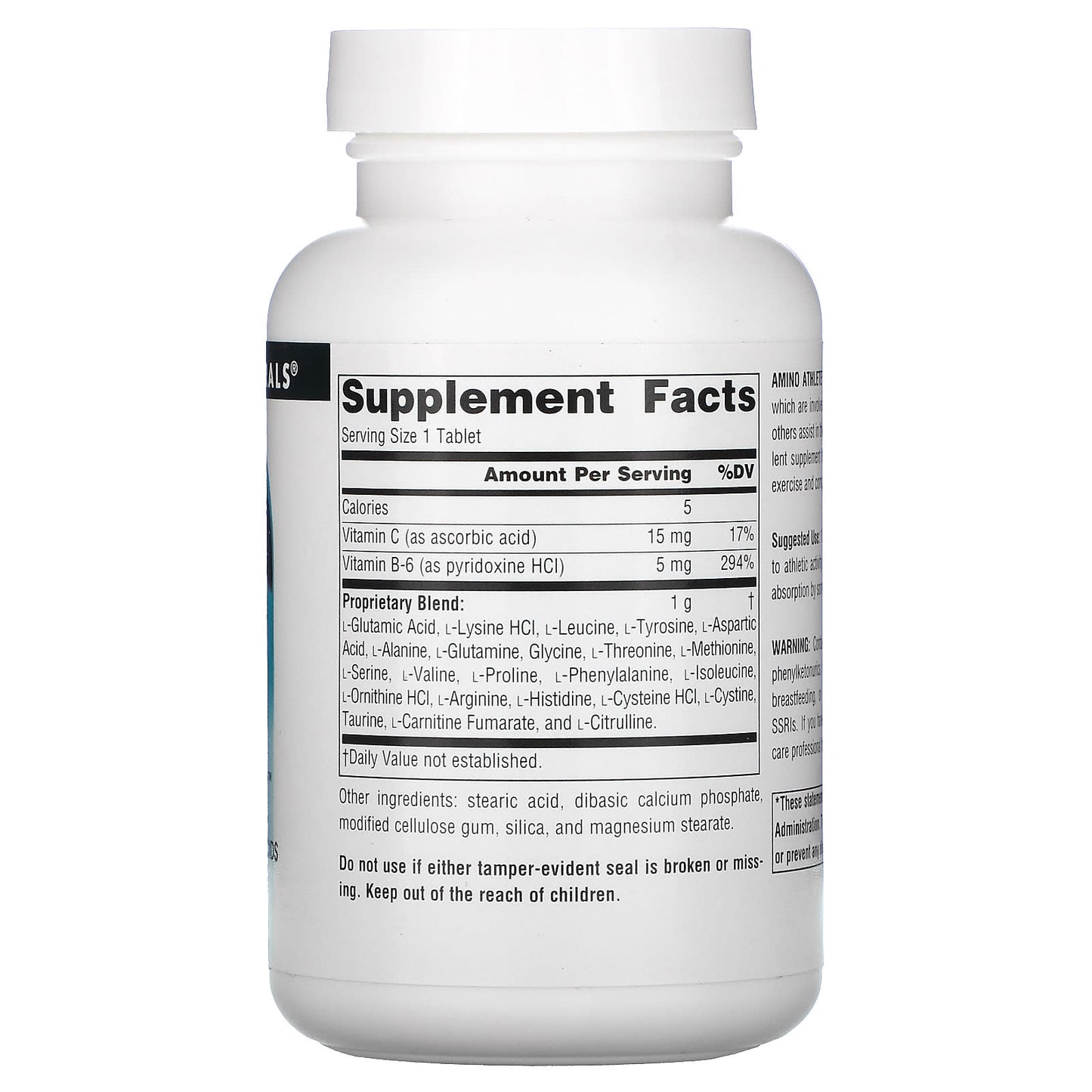 Source Naturals, Amino Athlete™ 1000 mg, 100 Tablets UPC 021078001867 | Hilife Vitamins