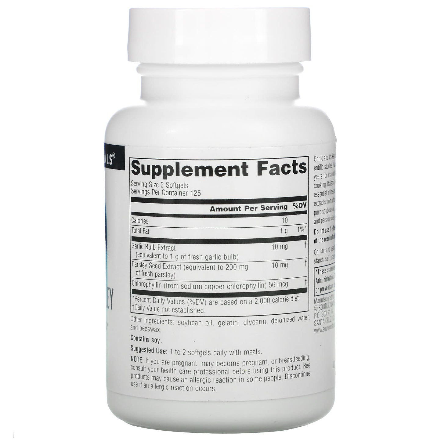 Source Naturals, Garlic & Parsley, 250 Softgels UPC 021078002161 | Hilife Vitamins