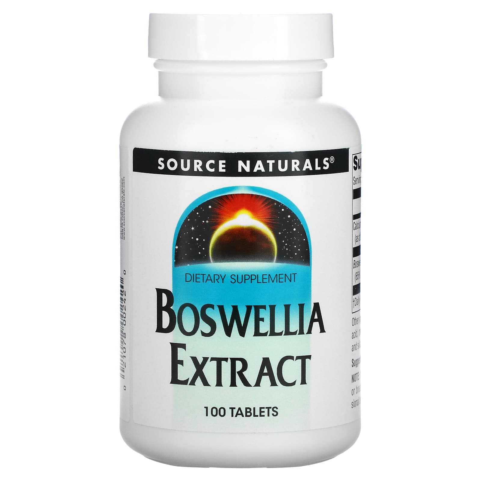 Source Naturals, Boswellia Extract, 100 Tablets UPC 021078002420 | Hilife Vitamins