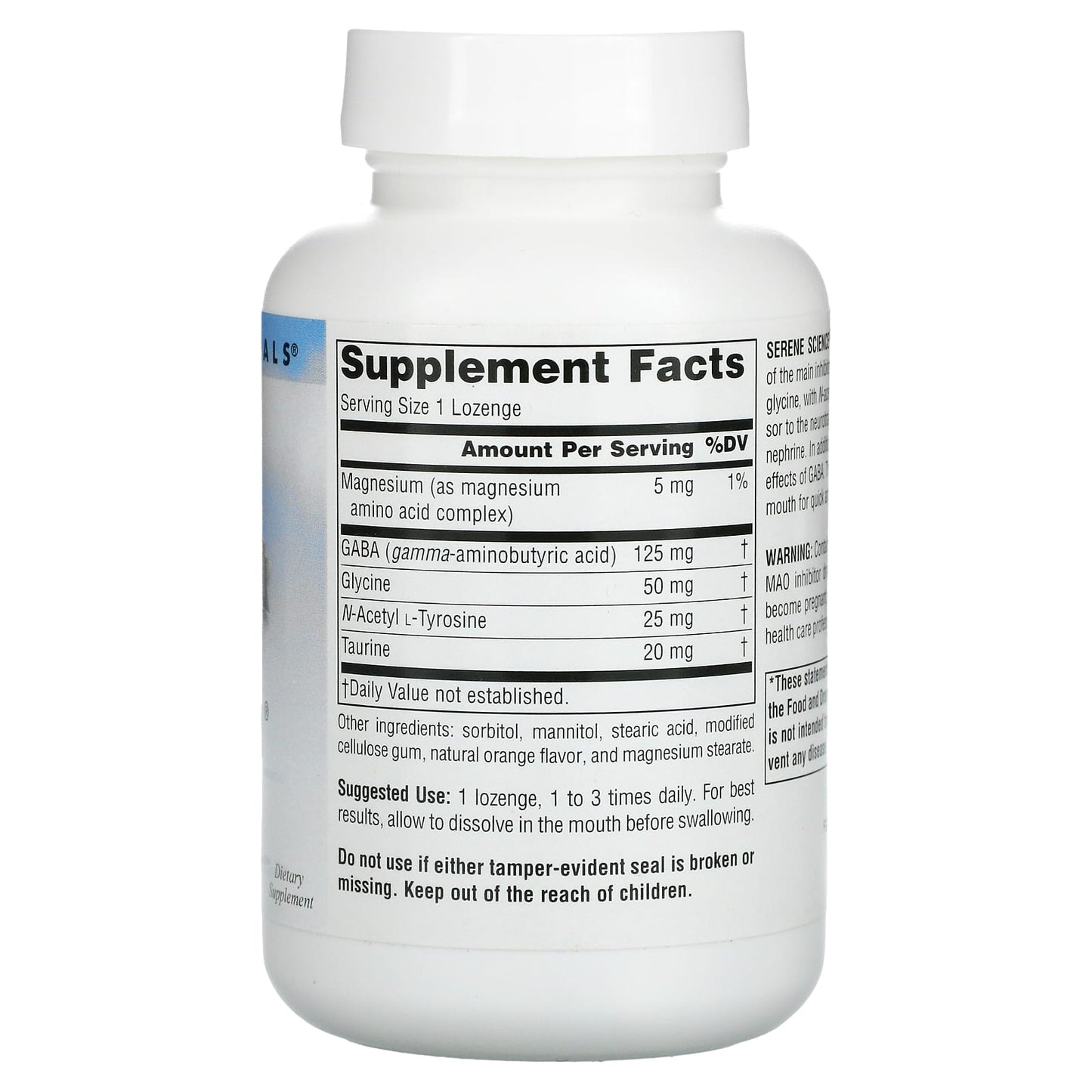 Source Naturals, Serene Science Gaba Calm Orange, 120 Tablets UPC 021078002697 | HiLife Vitamins