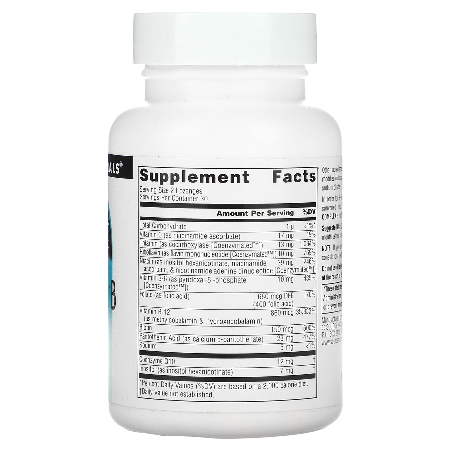 Source Naturals, Coenzymate™ B Complex Orange, 60 Tablets UPC 021078002758 | Hilife Vitamins