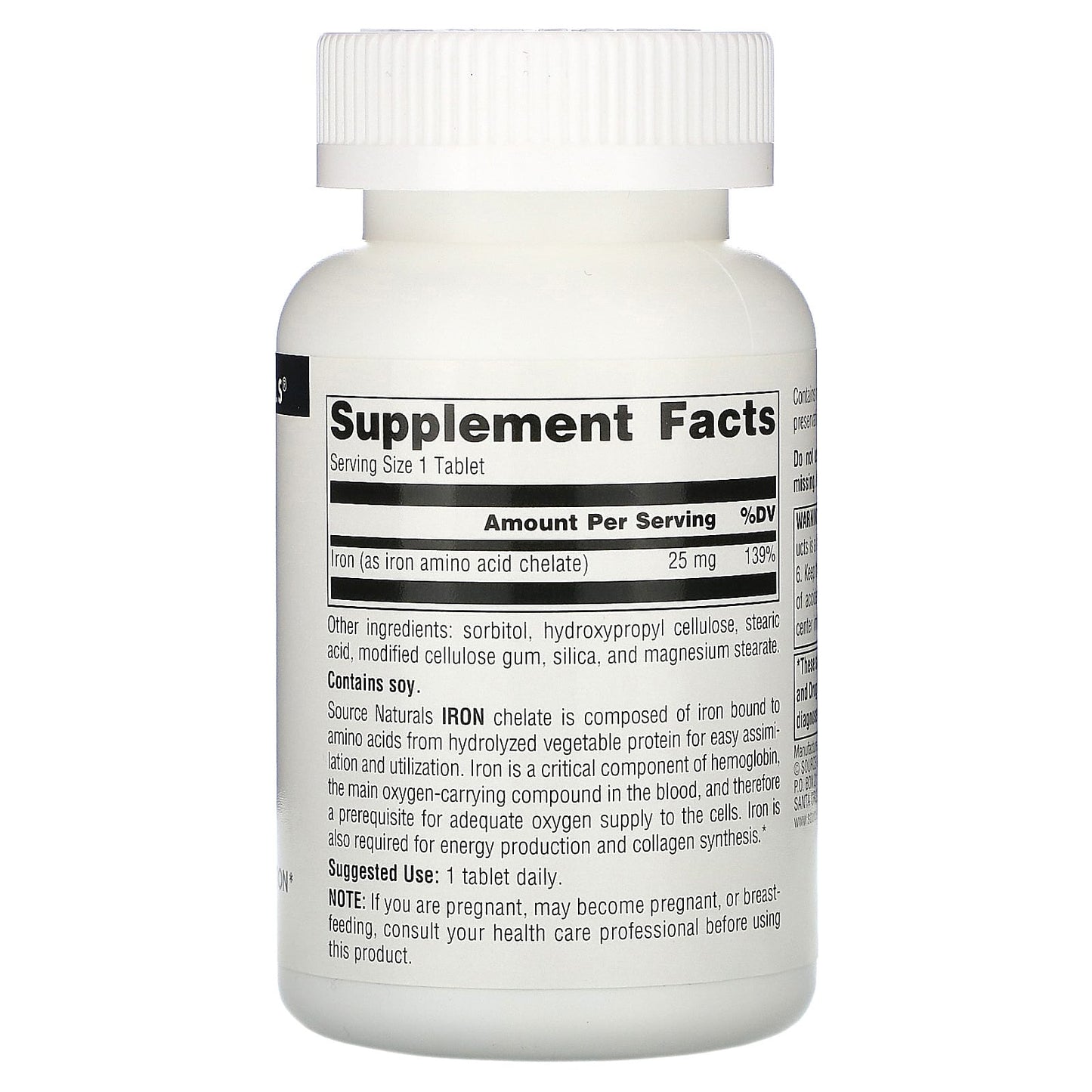 Source Naturals, Iron 25 mg, 250 Tablets UPC 021078003137 | Hilife Vitamins