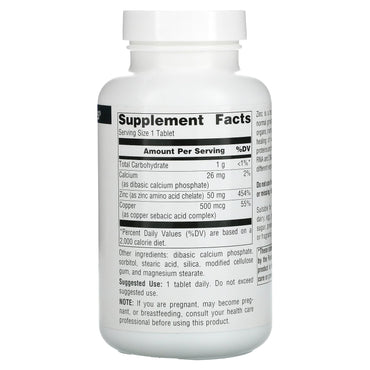Source Naturals, Zinc 50 mg, 250 Tablets UPC 021078003304 | Hilife Vitamins
