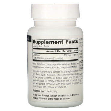 Source Naturals, Chromium 200 mcg, 250 Tablets UPC 021078003366 | Hilife Vitamins