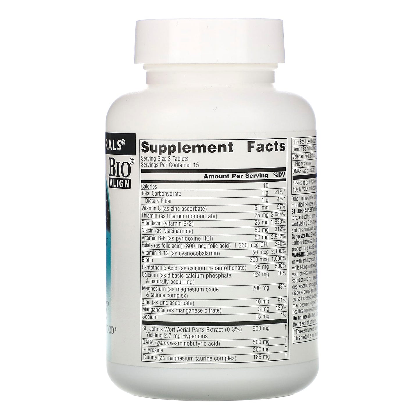 Source Naturals, St. John's Positive Thoughts™, 45 Tablets UPC 021078003489 | Hilife Vitamins